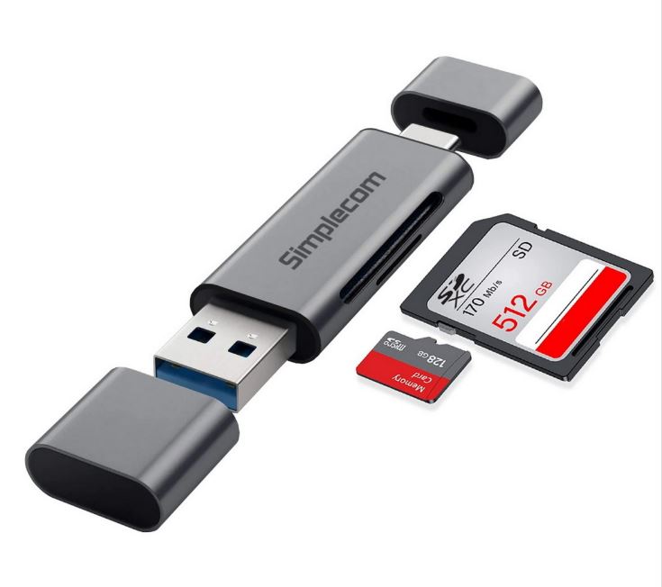 Simplecom CR402 SuperSpeed USB-C and USB-A SD/MicroSD Card Reader USB 3.2 Gen 1 (USB 3.0) Simplecom CR402 SuperSpeed USB-C and USB-A SD/MicroSD Card Reader USB 3.2 Gen 1 (USB 3.0)